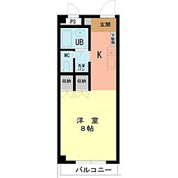 ウェルハイム小泉 3階1Kの間取り