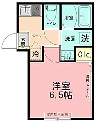 カーサ・ソラティオ東橋本 1Kの間取図画像