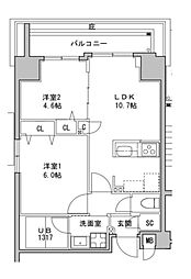 S-RESIDENCE押上Clair 2LDKの間取図画像