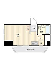 ヴィンテージ北赤羽 7階ワンルームの間取り