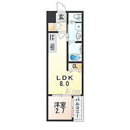 H-maison森ノ宮I 1LDKの間取図画像