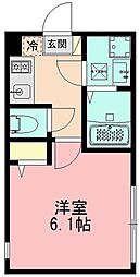 相模原市南区東林間6丁目アパート 1Kの間取図画像