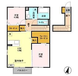 サクラーレ 2LDKの間取図画像