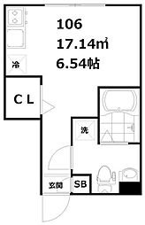 ガーデン雑色 1階ワンルームの間取り