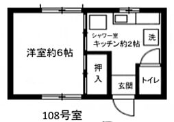 二村ハイツ 1Kの間取図画像