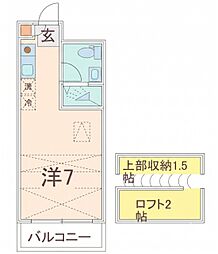 リバーハイツ天王町 ワンルームの間取図画像