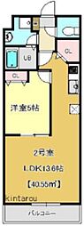 稲毛海岸レジデンス 1LDKの間取図画像