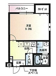 フジパレス堺北長尾イースト 3階1Kの間取り