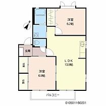 エティンセラー21　Ｂ棟 B0201 ｜ 福岡県北九州市小倉南区上石田２丁目9-38（賃貸アパート2LDK・2階・60.81㎡） その2