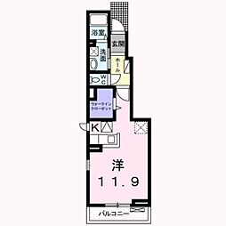 グレイスキャビン野田 1Kの間取図画像