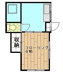 小川荘 1Kの間取図画像