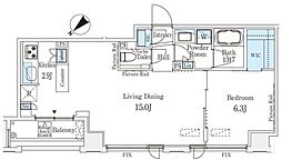 IS銀座レジデンス 11階1LDKの間取り