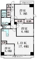 リーラ文京本駒込 8階3LDKの間取り