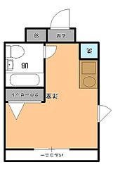 ジョイフル聖蹟桜ヶ丘 2階ワンルームの間取り