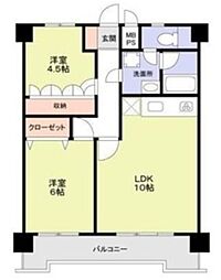スミノ藤沢 2LDKの間取図画像