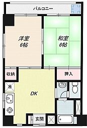 セントエルモ相武台 2DKの間取図画像