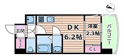 セレニテ梅田北グランデ 1DKの間取図画像