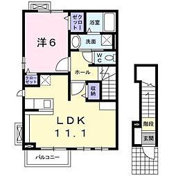 グラン・アビタシオン 1LDKの間取図画像