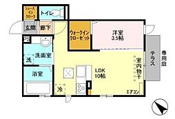 ホワイトコーストピノ 1LDKの間取図画像