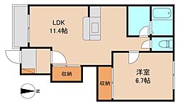 Ｗｉｎｇ　Ｃｏｕｒｔ　ＳＯＭＥＹＡ 1階1LDKの間取り