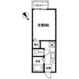興和会館 1階1Kの間取り
