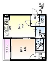 フジパレス堺もず3番館 1DKの間取図画像