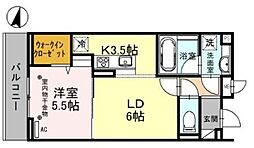 ONARIGOTEND 1LDKの間取図画像