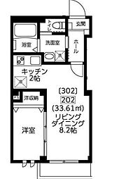カノン 1LDKの間取図画像