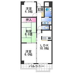 和歌山電鐵貴志川線 田中口駅 徒歩19分の賃貸マンション 6階3LDKの間取り
