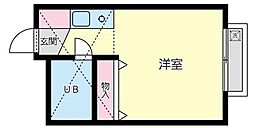 コーユーコーポラス ワンルームの間取図画像