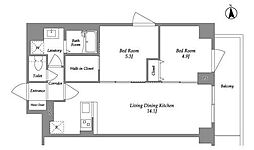 KDXレジデンス上板橋 2階2LDKの間取り