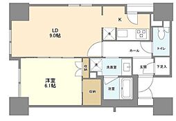 LaSante五反田 11階1LDKの間取り