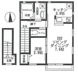 クレールメゾン石神井公園 2階1LDKの間取り