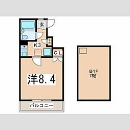 アイマンション 1階1Kの間取り