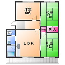 リバーサイドハウス松浪 3LDKの間取図画像