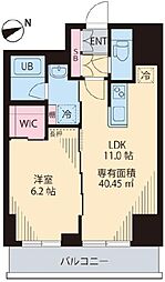 KCREST 1LDKの間取図画像