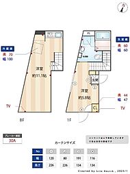 プレジール三軒茶屋 1階1LDKの間取り