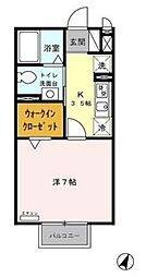 S・D5 1Kの間取図画像