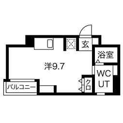 エヌエムキャラントシス ワンルームの間取図画像