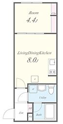 Corbusier3 3階1LDKの間取り