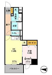 フェリス コート 7階1DKの間取り
