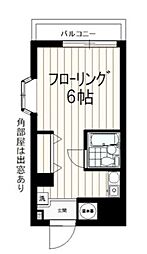 エーリフローレンス 2階1Kの間取り