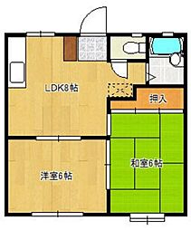 スイートパレス北柏 1階2LDKの間取り
