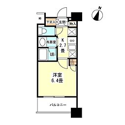 タワービューレジデンス吾妻橋 1Kの間取図画像