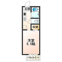 ミサキパークハイランド ワンルームの間取図画像