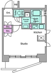 レジディア御茶ノ水 10階ワンルームの間取り
