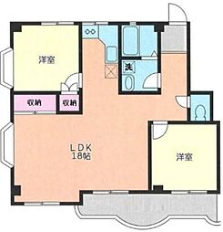 マリーヒルズ 2LDKの間取図画像