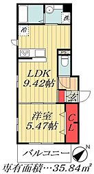都営新宿線 瑞江駅 徒歩11分の賃貸アパート 1階1LDKの間取り