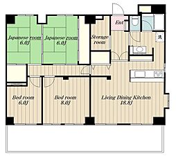 スカイコート 4SLDKの間取図画像