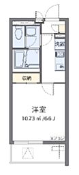 クレージュ柳原 1Kの間取図画像